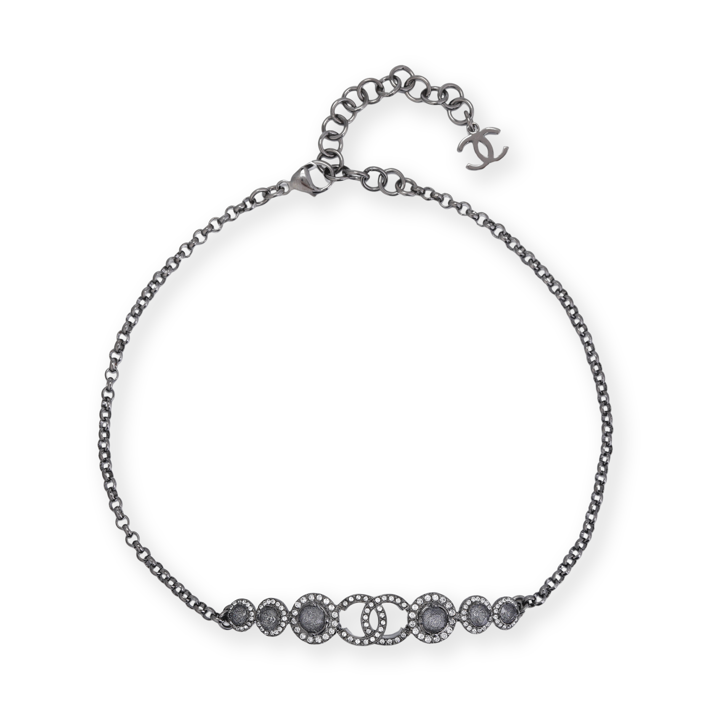 (Women) CHANEL  Silver Metal Logo Pendant Necklace ABB682-B14146-NR675