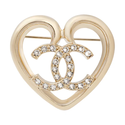 (Women) CHANEL Simple Casual Heart Metal Brooch. ABA093B10034NM079