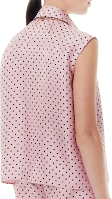(Women) CHANEL Sleeveless Square Neck Polka Dot Logo Shirt Light Pink SS24 P76701-V68667-NV045 Shop (Women) CHANEL Sleeveless Square Neck Polka Dot Logo Shirt Light Pink SS24 P76701-V68667-NV045