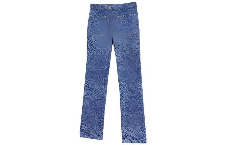 (Women) CHANEL  Solid Straight-Leg Casual Jeans - Blue P71263-V62852-NE835