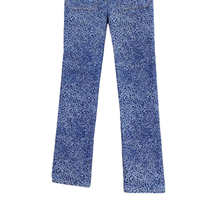 Shop (W) 샤넬 솔리드 스트레이트 핏 캐주얼 진 - 블루 P71263-V62852-NE835