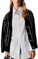 (Women) CHANEL Striped V-Neck Cardigan Black - 23 Spring/Summer Collection. P74735-K10714-NM966 (Women) CHANEL Striped V-Neck Cardigan Black - 23 Spring/Summer Collection. P74735-K10714-NM966
