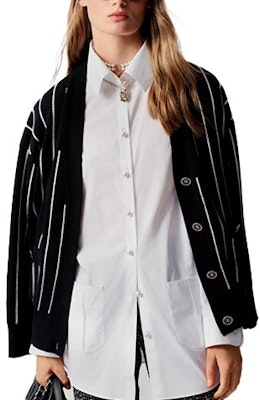 (W) 香奈儿 条纹V领开衫黑色 - 2023春夏系列 P74735-K10714-NM966 Order (W) 香奈儿 条纹V领开衫黑色 - 2023春夏系列 P74735-K10714-NM966