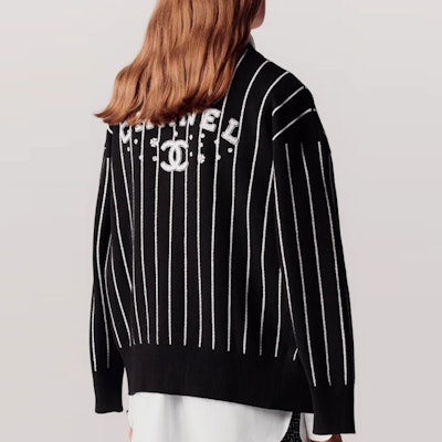 (W) 香奈儿 条纹V领开衫黑色 - 2023春夏系列 P74735-K10714-NM966 Purchase (W) 香奈儿 条纹V领开衫黑色 - 2023春夏系列 P74735-K10714-NM966