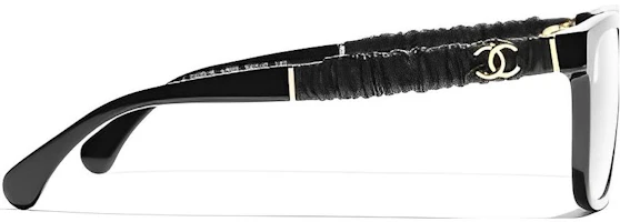 Shop (W) CHANEL 時尚矩形光學眼鏡 - 黑色 CH3435QC888