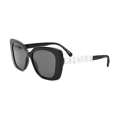 (Women) CHANEL Trendy Butterfly Black Sunglasses 【Prescription Available】 CH5422B-1026S4
