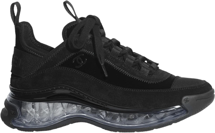chanel-black-velvet-calfskin-grosgrain-sneaker-women