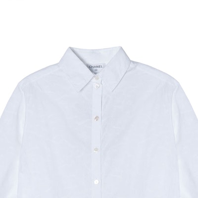(Women) CHANEL White Long-Sleeve Shirt - Spring/Summer 2024 Collection P76386-V68186-00100 Details for (Women) CHANEL White Long-Sleeve Shirt - Spring/Summer 2024 Collection P76386-V68186-00100