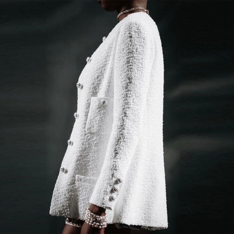 Details for (W) 香奈兒 2023 春夏白色單排扣休閒外套 P74823-V66067-00100