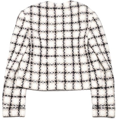 (Women) CHANEL White V-Neck Tweed Knit Cardigan Long Sleeve Crop Top. P62411V47773-MG998 Lookbook (Women) CHANEL White V-Neck Tweed Knit Cardigan Long Sleeve Crop Top. P62411V47773-MG998