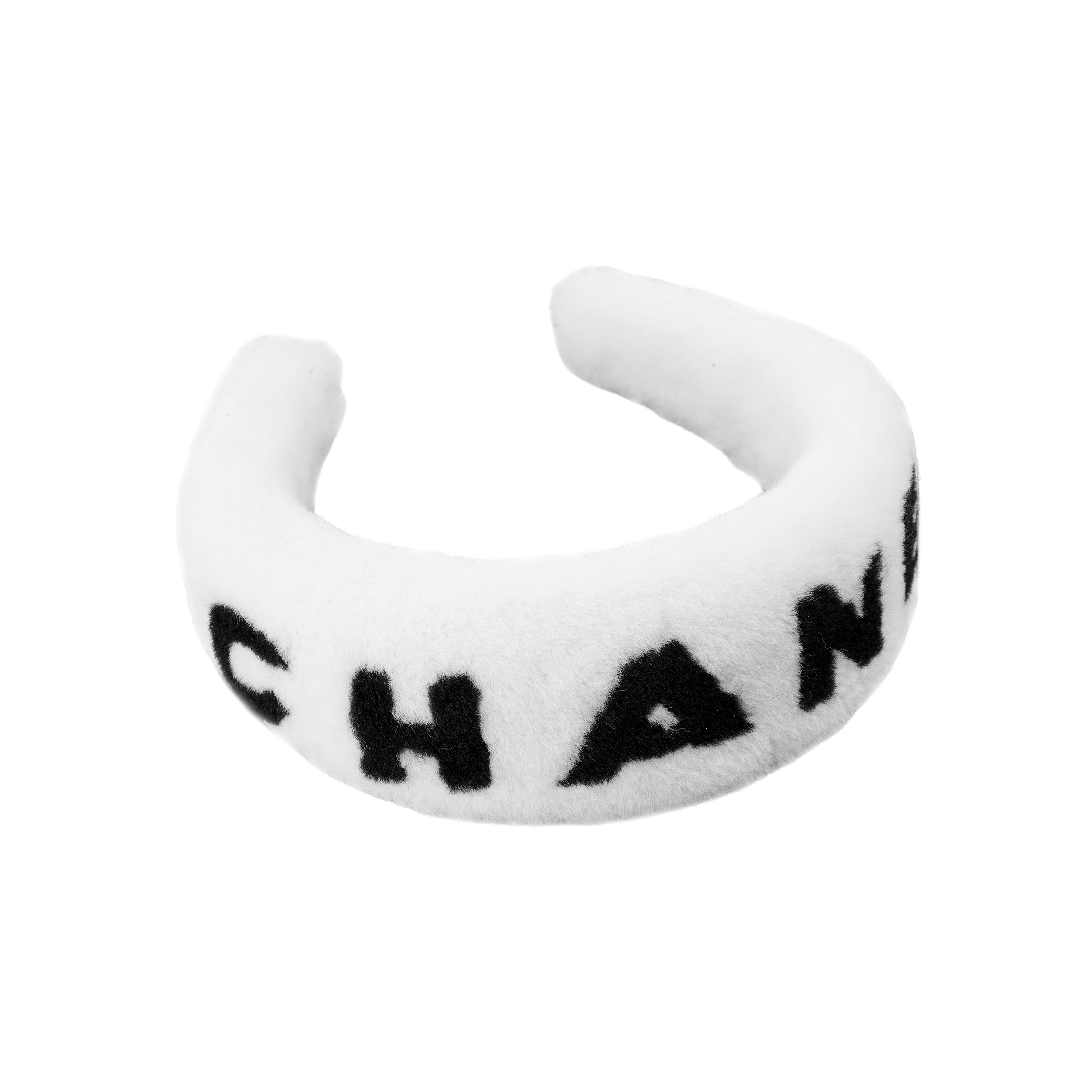 Lookbook (W) 샤넬 화이트 울 로고 헤드밴드. AA8510B08950NJ888