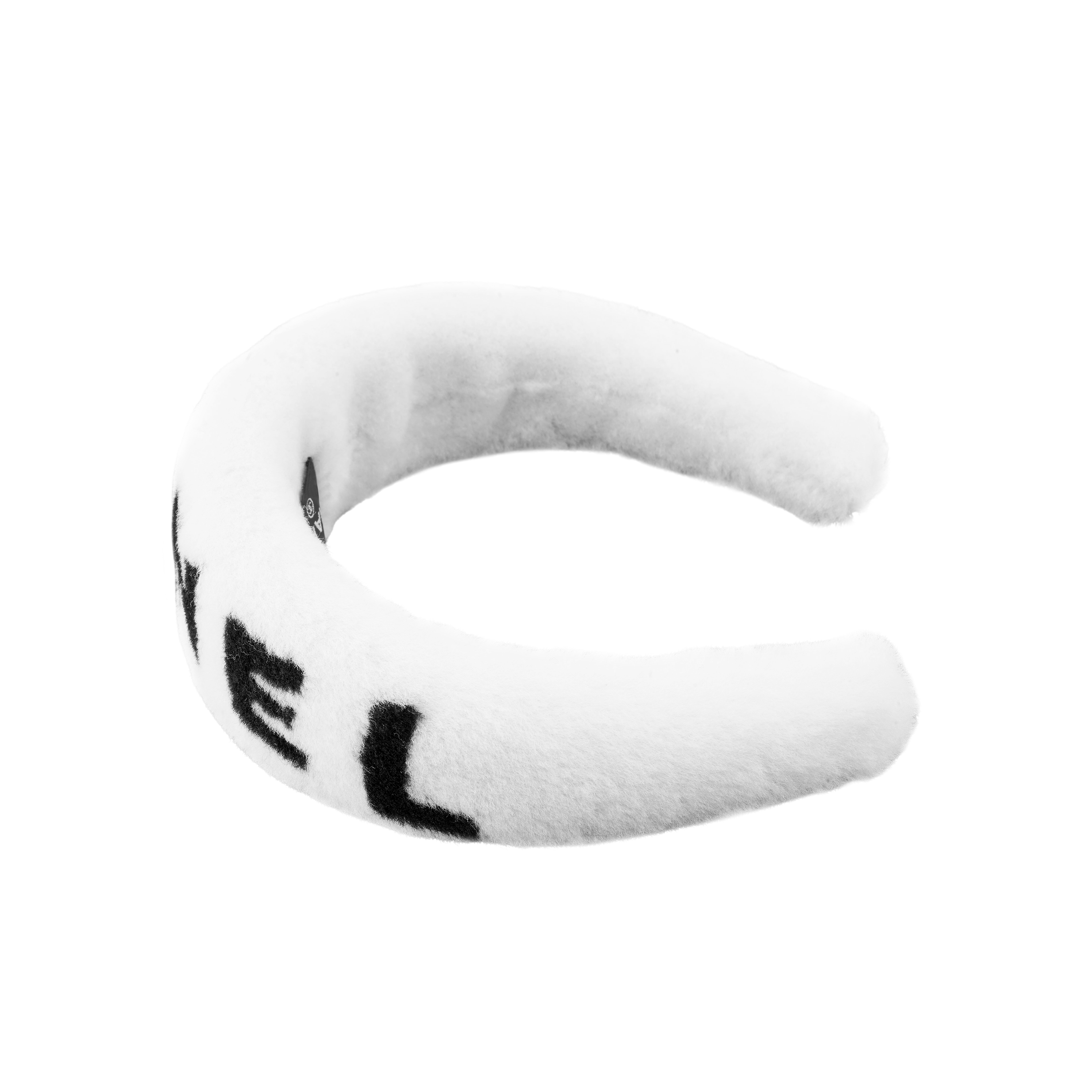 Shop (W) 샤넬 화이트 울 로고 헤드밴드. AA8510B08950NJ888