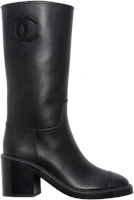 (Women) Chanel Ankle Boot 'Black Leather 7.5cm Heel' G39614-X56793-94305 (Women) Chanel Ankle Boot 'Black Leather 7.5cm Heel' G39614-X56793-94305