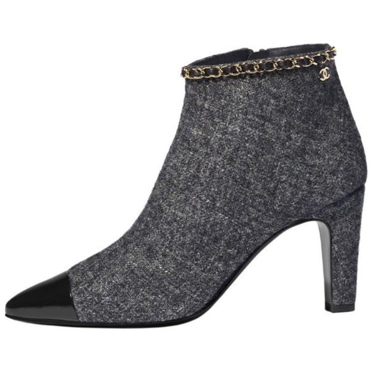 (W) Chanel Ankle Boot 'Fashion Tweed Grey'