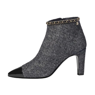 (W) Chanel Ankle Boot 'Fashion Tweed Grey'