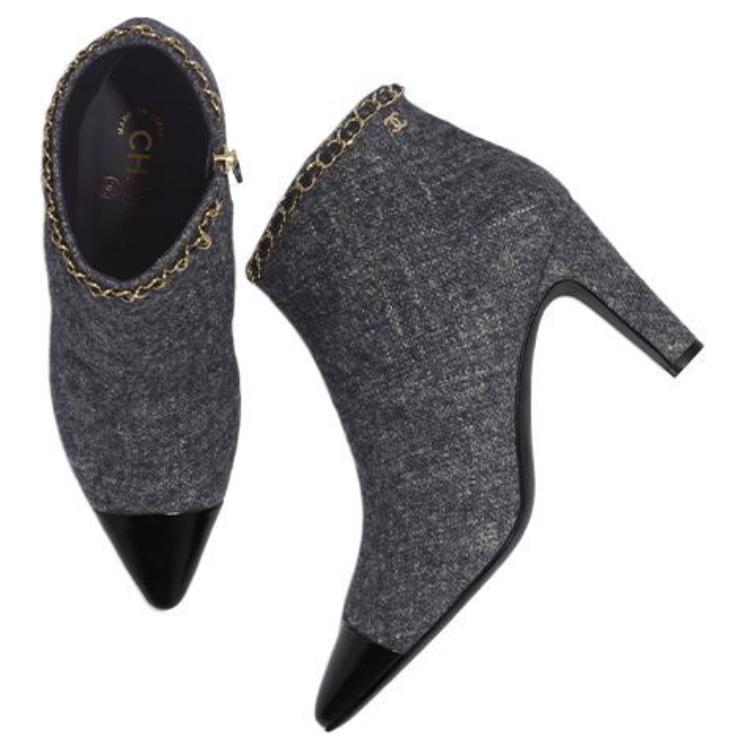 (W) Chanel Ankle Boot 'Fashion Tweed Grey' 圖 4