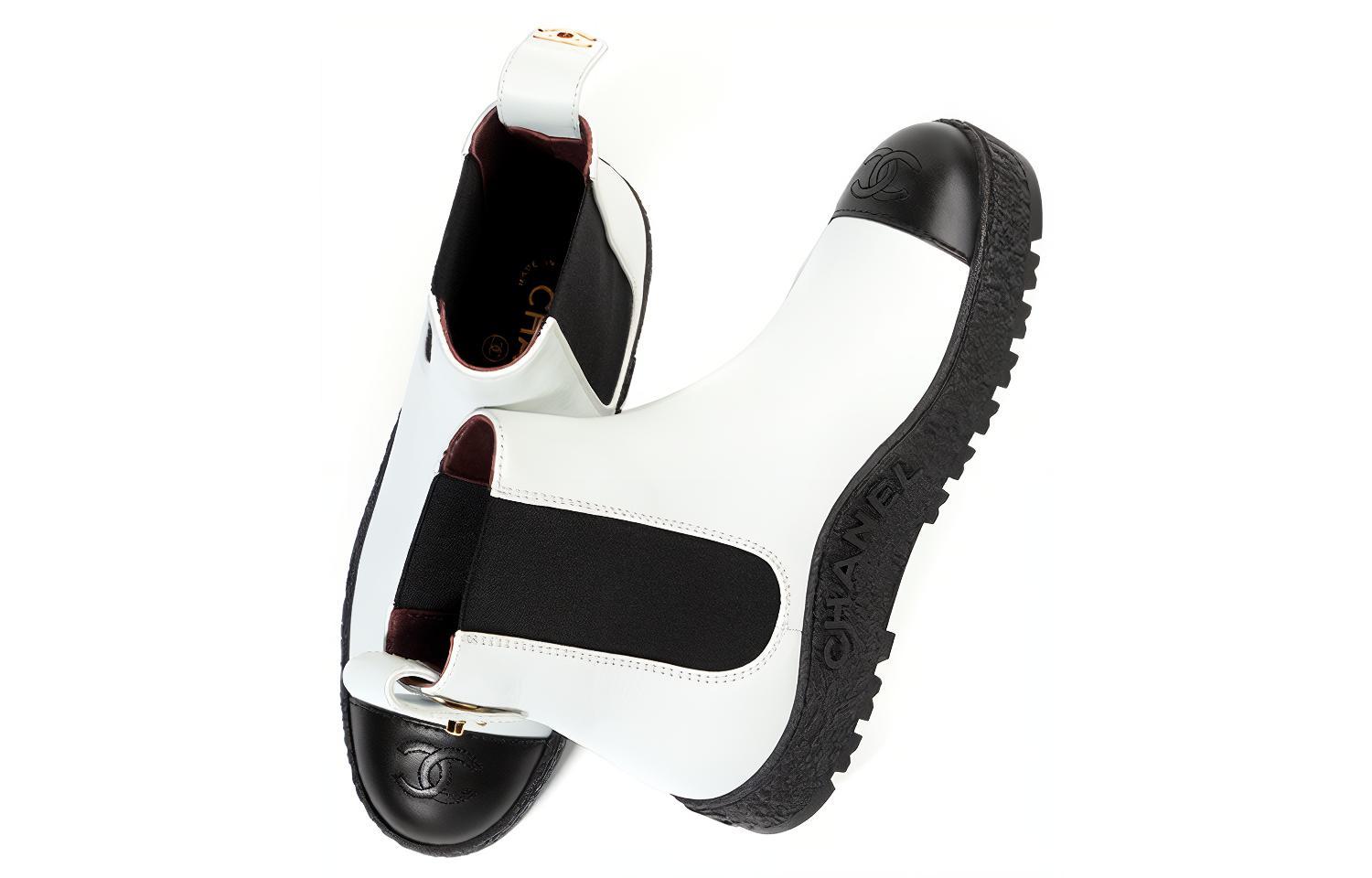 (W) Chanel Ankle Boots 'Fashion Calfskin Black and White' 圖 4