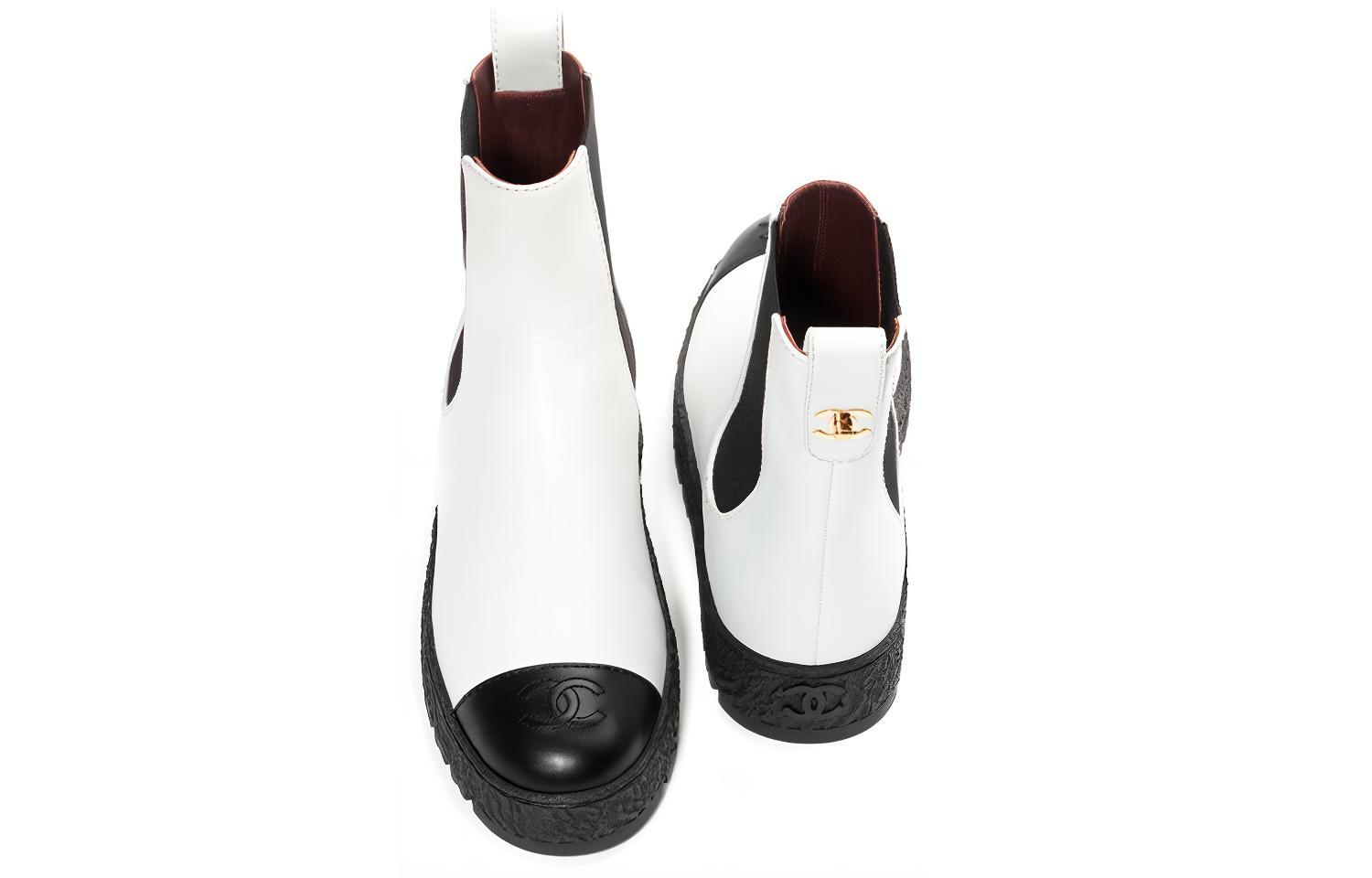 (W) Chanel Ankle Boots 'Fashion Calfskin Black and White' 圖 5
