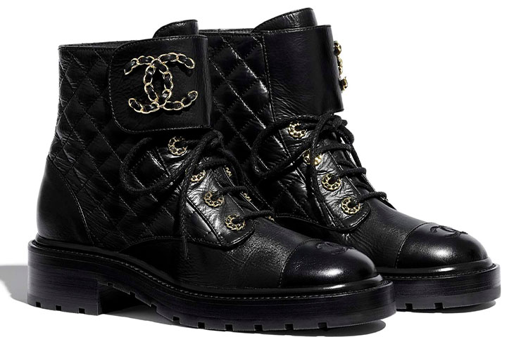 (W) Chanel Ankle Boots 'Glossy Goat and Calfskin Black' 圖 2