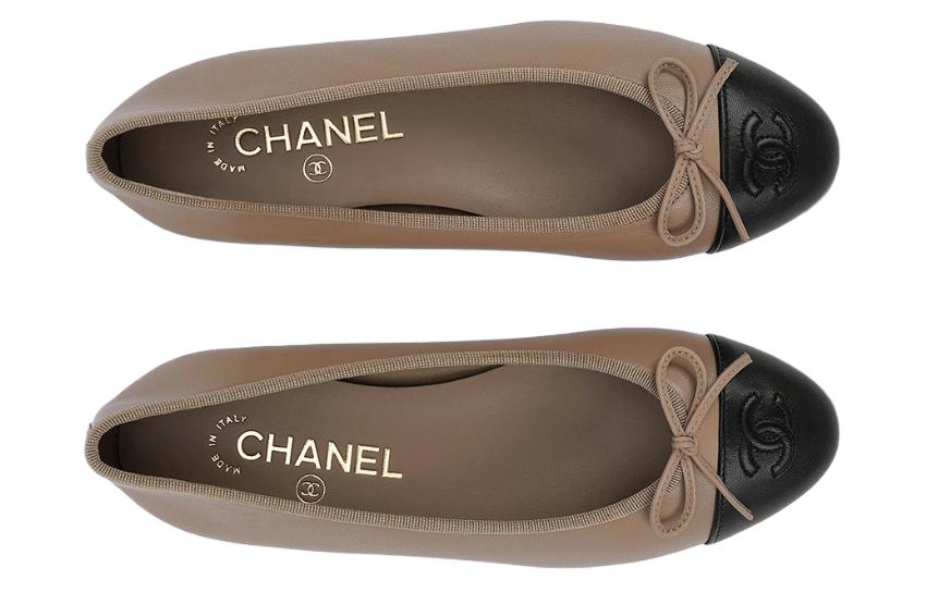 Lookbook (W) Chanel Sepatu Balet 'Cokelat Kulit Domba Slip-On' G02819-X01000-K5056