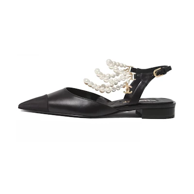 (W) Chanel Ballet Flats 'Black'