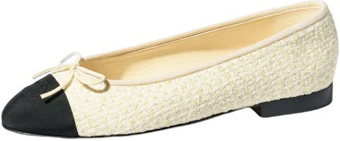 (Women) Chanel Ballet Flats 'Light Yellow Bow' G02819-Y56586-K5995 (Women) Chanel Ballet Flats 'Light Yellow Bow' G02819-Y56586-K5995