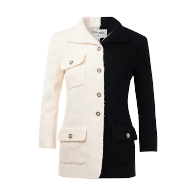 (Women) CHANEL Black & White Wool Tweed Jacket - Fall Collection P64582-V19676-M4812