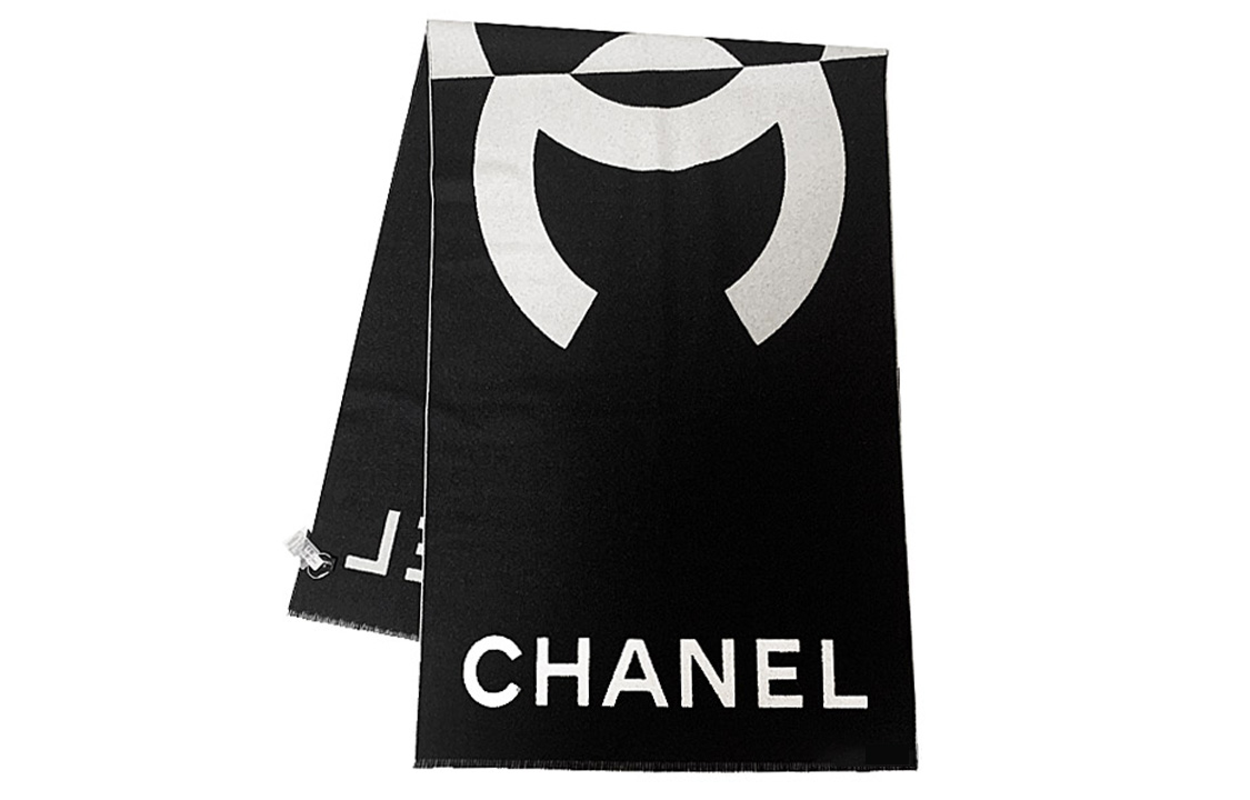 Lookbook (W) シャネル ブラック＆ホワイト カシミア ニット スカーフ. AA7944-B06946-NF744