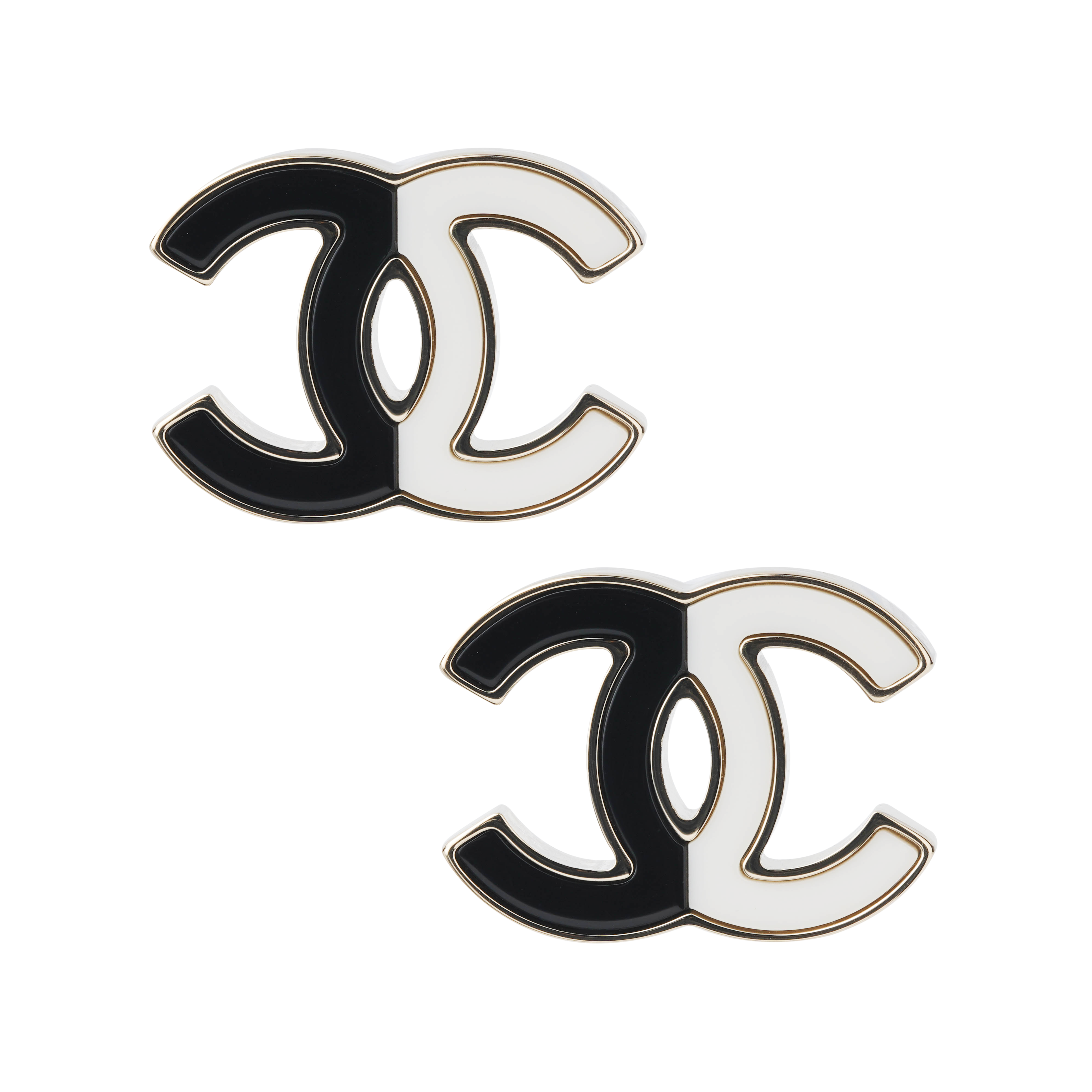 (Women) CHANEL Black and White Stylish Alloy Stud Earrings for Women. AB9894-B09803-NL456