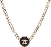 (Women) CHANEL Black Button Gold Rhinestone Necklace for Women. AB7802-B07472-NG629 (Women) CHANEL Black Button Gold Rhinestone Necklace for Women. AB7802-B07472-NG629