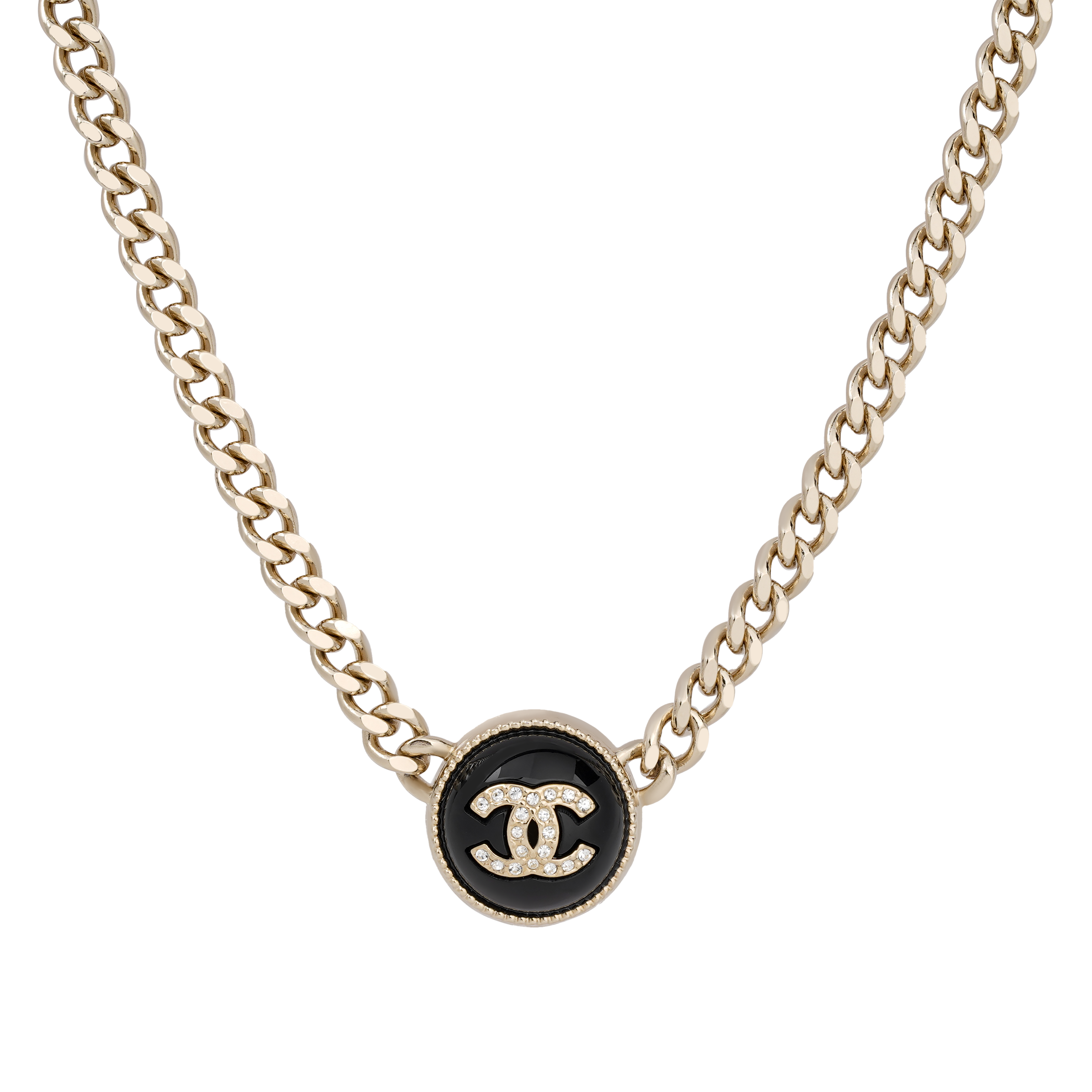 (Women) CHANEL Black Button Gold Rhinestone Necklace for Women. AB7802-B07472-NG629 圖 2