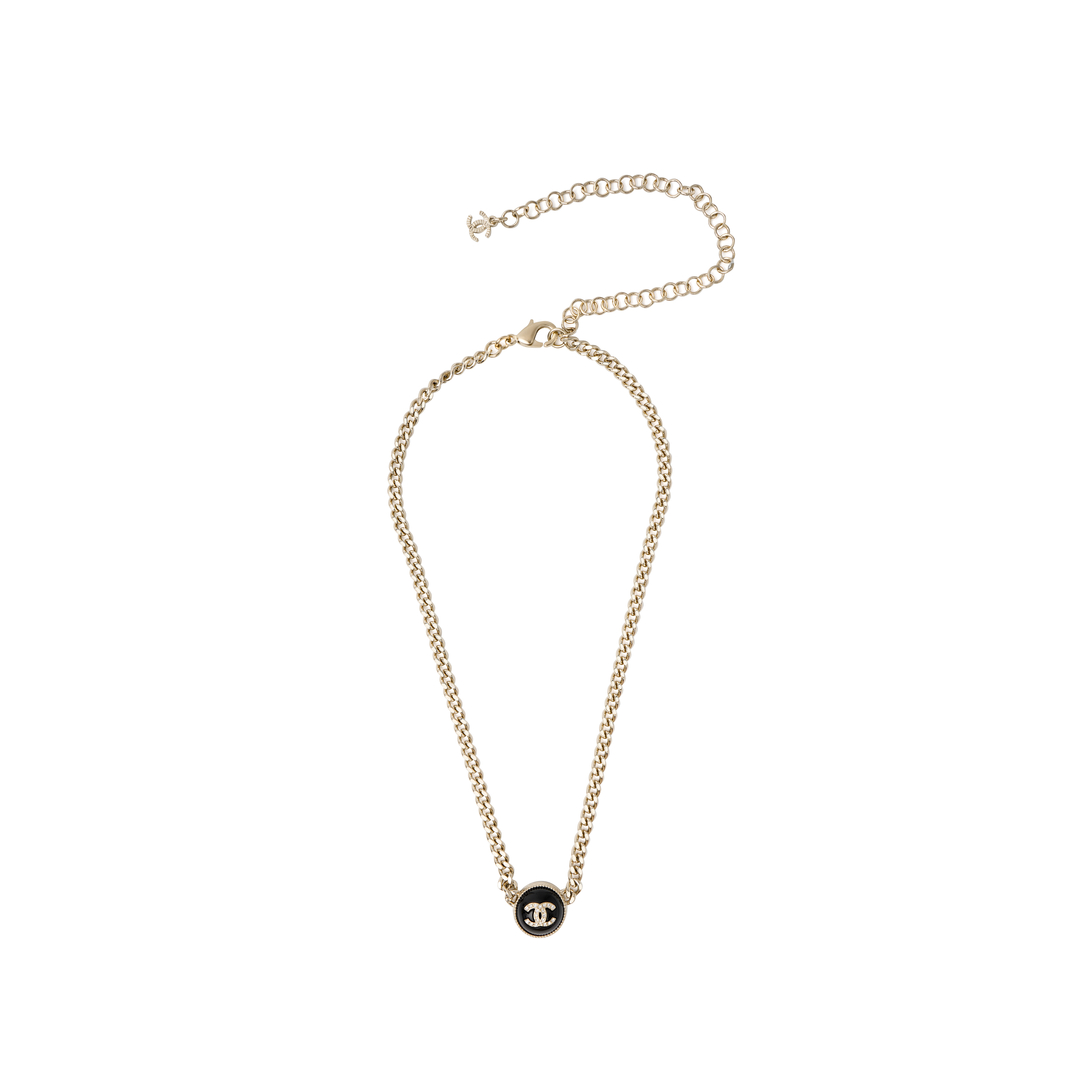 (Women) CHANEL Black Button Gold Rhinestone Necklace for Women. AB7802-B07472-NG629 圖 3