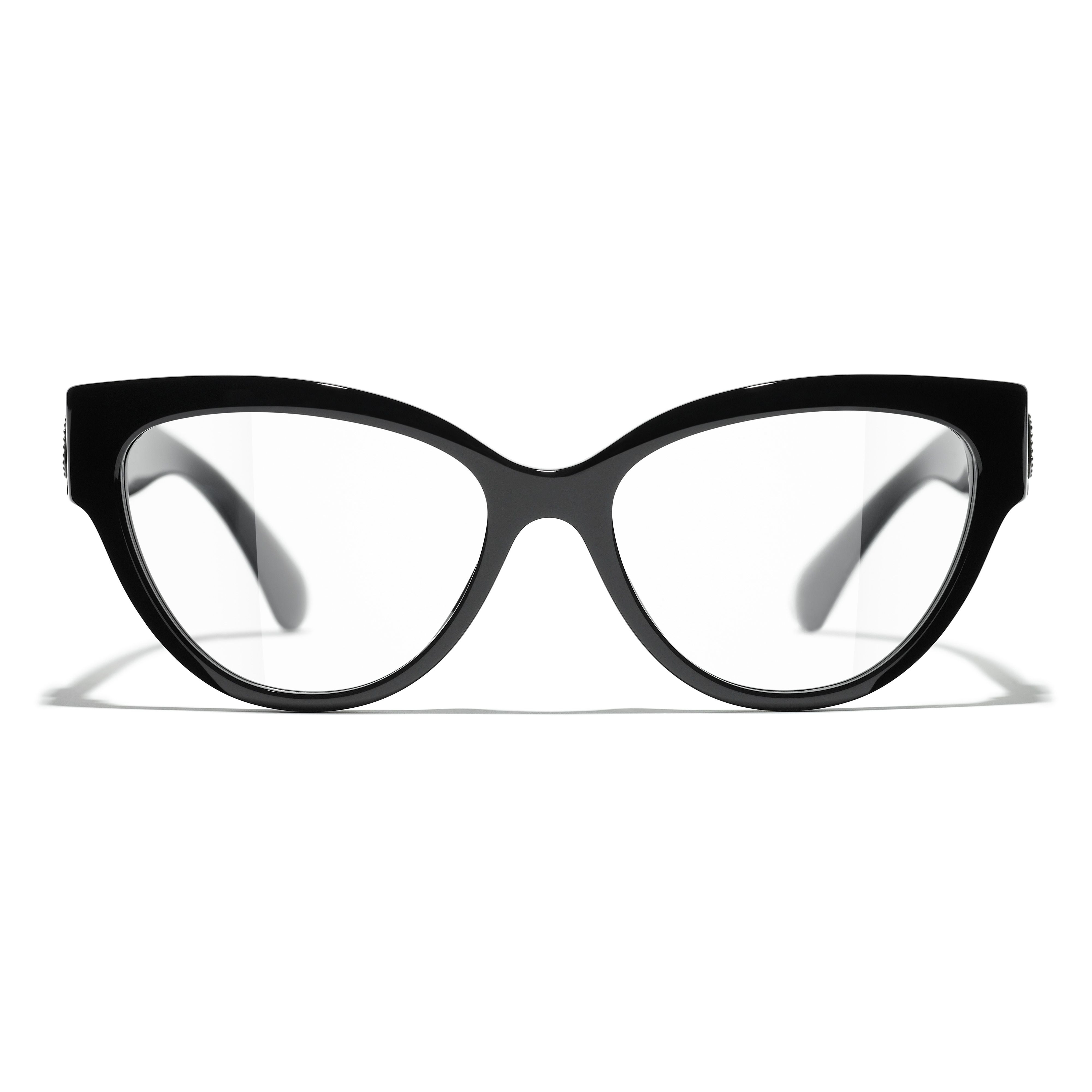 (Women) CHANEL Black Cat-Eye Acetate Optical Glasses for Women with Decorative Temples CH3436-C1404 圖 3