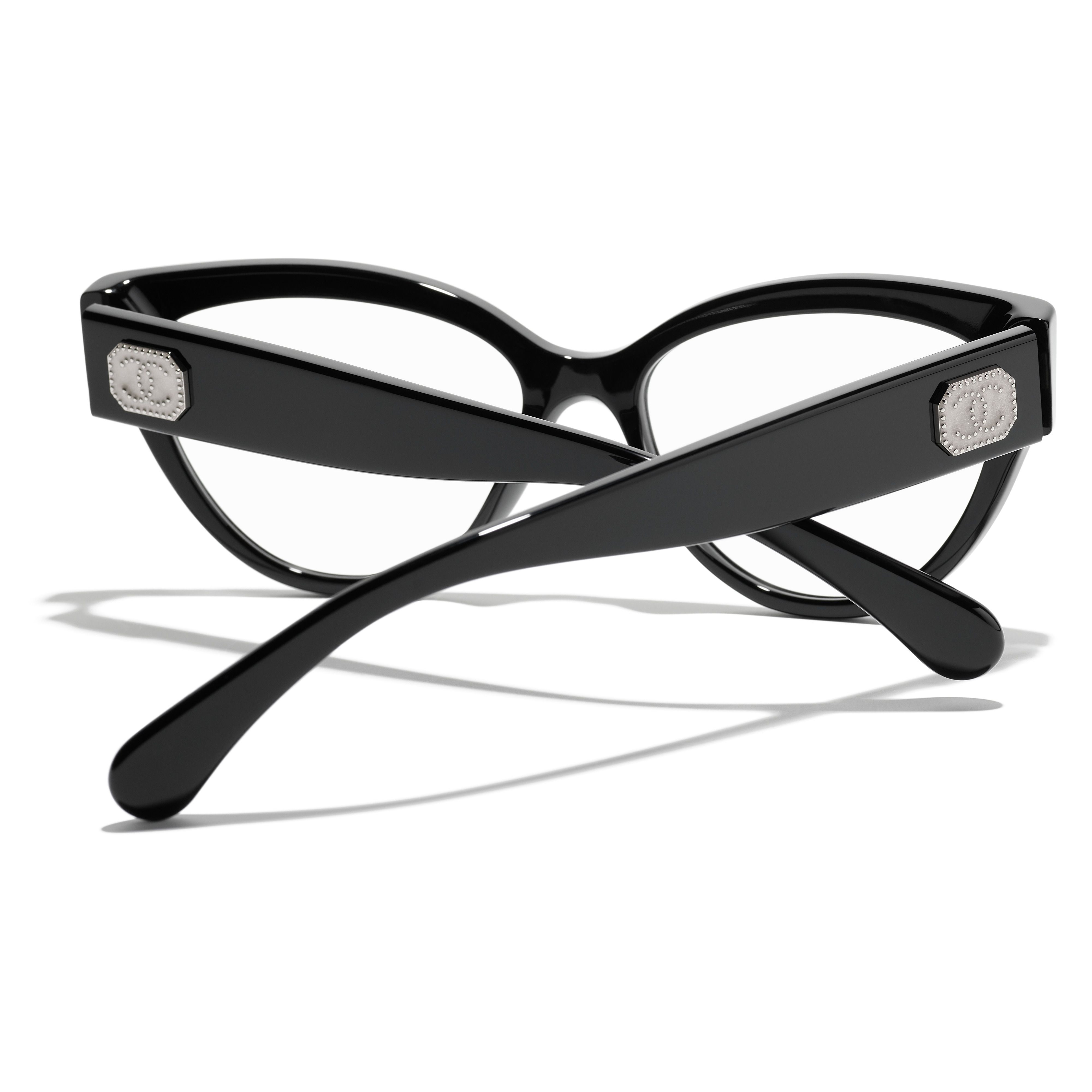 (Women) CHANEL Black Cat-Eye Acetate Optical Glasses for Women with Decorative Temples CH3436-C1404 圖 5