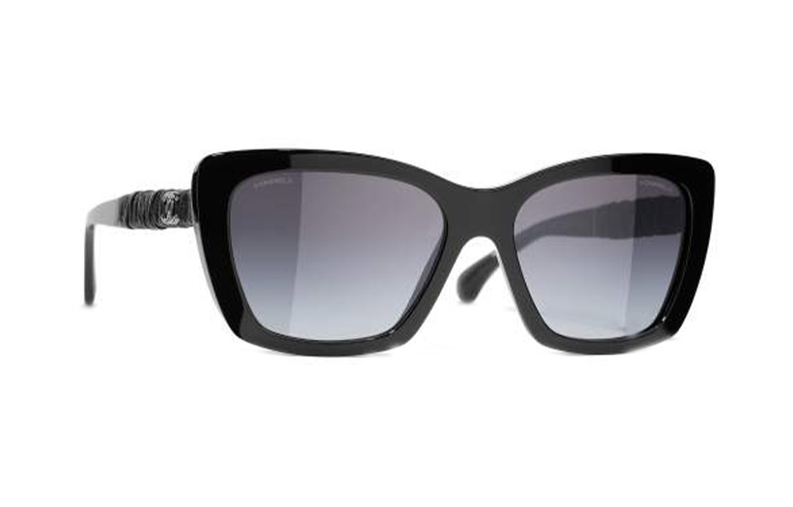 (Women) CHANEL Black Cat-Eye Sunglasses with Side Lettering Design CH5476QC501S6 圖 6