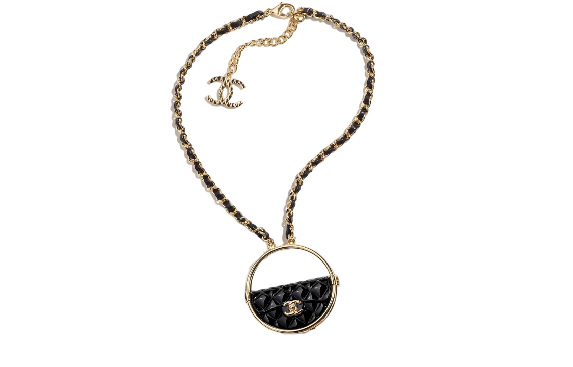Order (W) CHANEL 黑色女款斜背包吊墜項鍊 AB9845-B09916-NL694