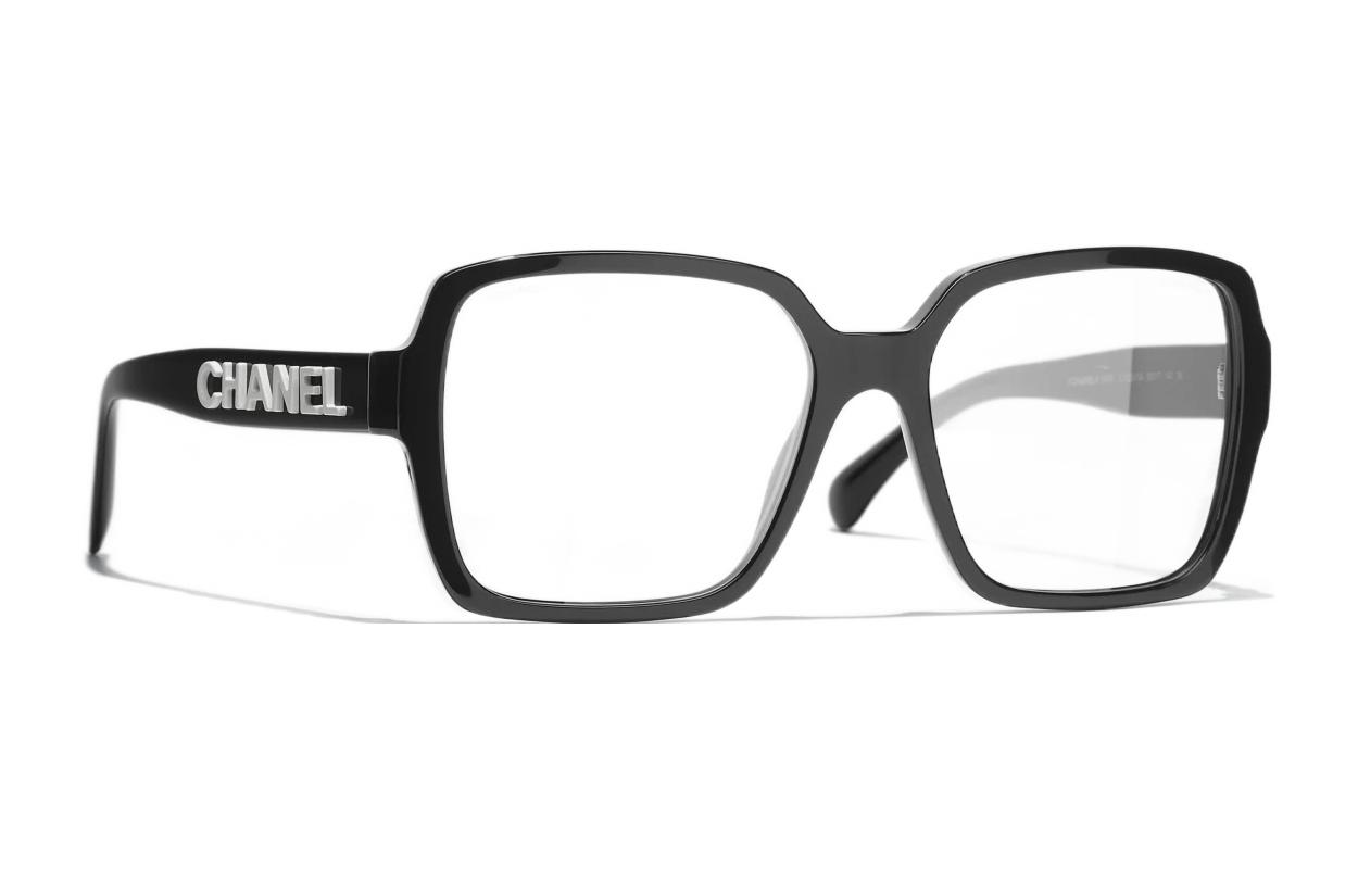 (Women) CHANEL Black Frame Transparent Lens Square Sunglasses for Women. A71305-X08101-S2615 圖 2