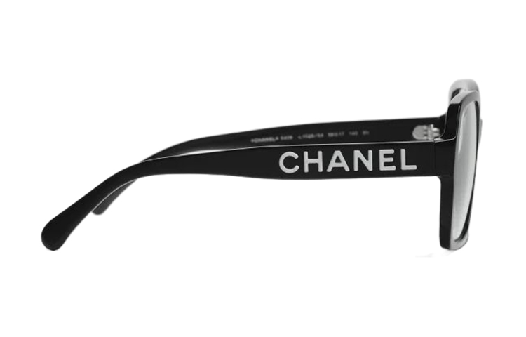 (Women) CHANEL Black Frame Transparent Lens Square Sunglasses for Women. A71305-X08101-S2615 圖 5