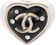 Buy (W) Cincin Lebar Logam Hati Hitam CHANEL untuk Wanita - Hitam. AB9373B09080NK21250