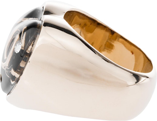 (W) Cincin Lebar Logam Hati Hitam CHANEL untuk Wanita - Hitam. AB9373B09080NK21250 Lookbook (W) Cincin Lebar Logam Hati Hitam CHANEL untuk Wanita - Hitam. AB9373B09080NK21250