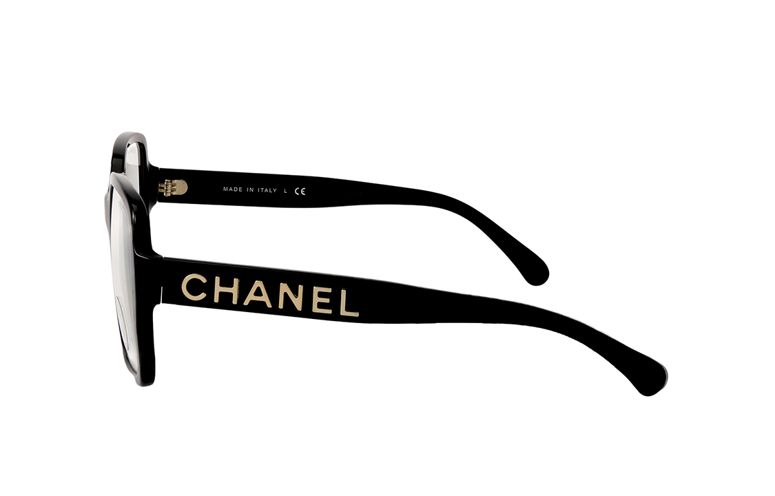 (Women) CHANEL Black Optical Glasses with Gold Logo - Asian Fit Square Frame CH5408A-C6221W 圖 4