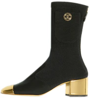 (Women) Chanel Boot 'Black Gold Laminated Calfskin' G38522-Y55699-K3818 (Women) Chanel Boot 'Black Gold Laminated Calfskin' G38522-Y55699-K3818