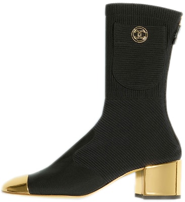 (Women) Chanel Boot 'Black Gold Laminated Calfskin' G38522-Y55699-K3818 Buy (Women) Chanel Boot 'Black Gold Laminated Calfskin' G38522-Y55699-K3818