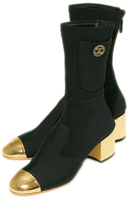 (Women) Chanel Boot 'Black Gold Laminated Calfskin' G38522-Y55699-K3818 Order (Women) Chanel Boot 'Black Gold Laminated Calfskin' G38522-Y55699-K3818
