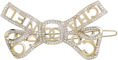 (Women) CHANEL Bowknot Rhinestone Hollow Metal Hair Clip for Women. AA4882-B04129-N8974 (Women) CHANEL Bowknot Rhinestone Hollow Metal Hair Clip for Women. AA4882-B04129-N8974