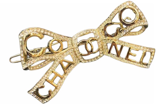 (W) 샤넬 여성용 보우 노트 크리스탈 메탈 헤어클립. AA4882-B04129-N8974 Order (W) 샤넬 여성용 보우 노트 크리스탈 메탈 헤어클립. AA4882-B04129-N8974