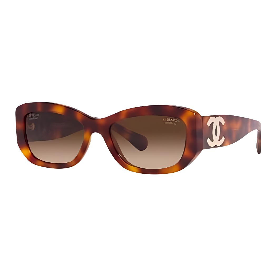 (Women) CHANEL Brown Acetate Irregular Sunglasses with Side Letter Details for Women CH54931295S9
