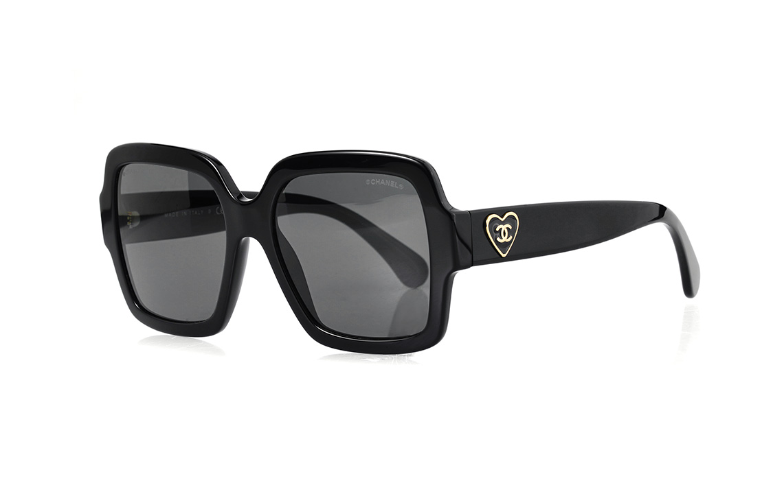 (Women) CHANEL Butterfly Black Sunglasses for Women - Stylish Designer Eyewear. CH5479-C501