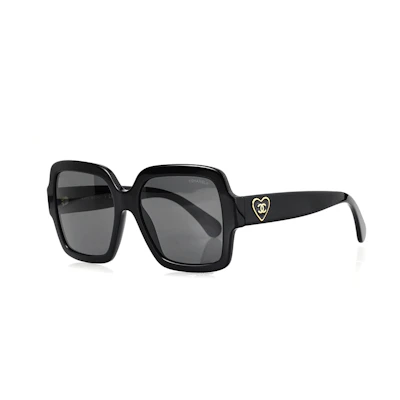(Women) CHANEL Butterfly Black Sunglasses for Women - Stylish Designer Eyewear. CH5479-C501