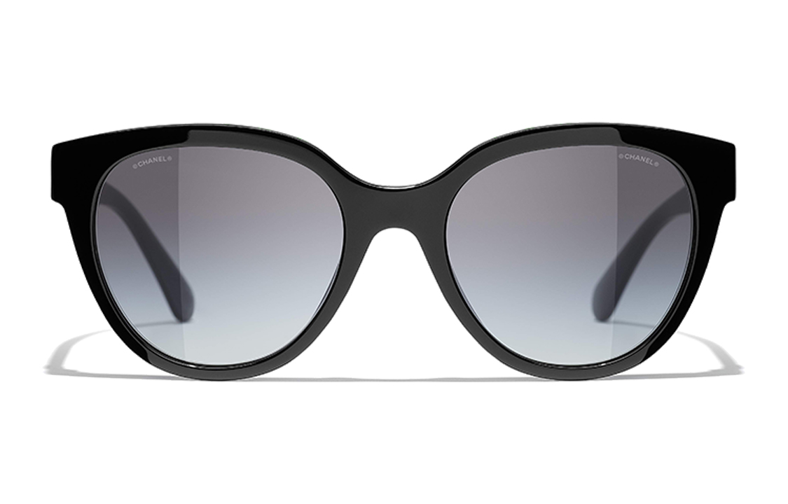 (Women) CHANEL Butterfly Black Sunglasses with Letter Decorations for Women. CH5414-1710S6